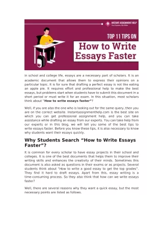 How to write essays faster in exams
