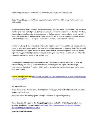 global omega 3 supplements market size overview