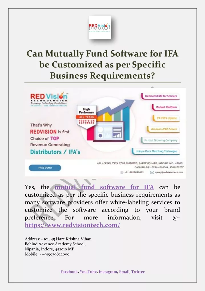 can mutually fund software for ifa be customized
