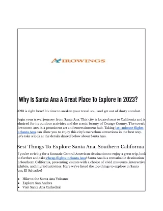 Why Santa Ana Is Great Place Explore In 2023