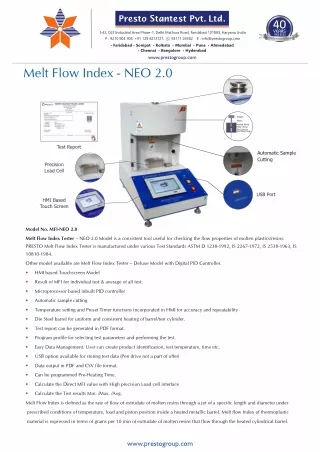 Buy the best quality melt flow index tester at the best price.