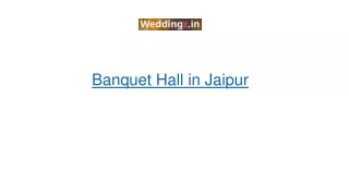 Banquet Hall in Jaipur