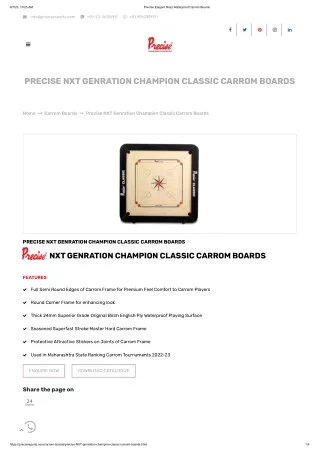Precise NXT Genration Champion Classic Carrom Boards