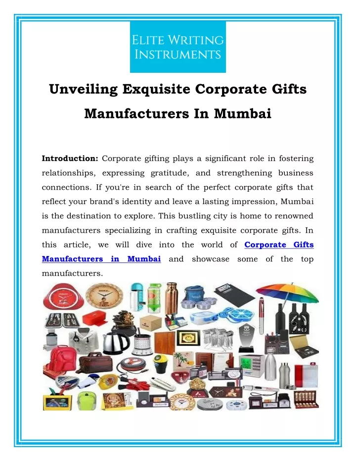 unveiling exquisite corporate gifts