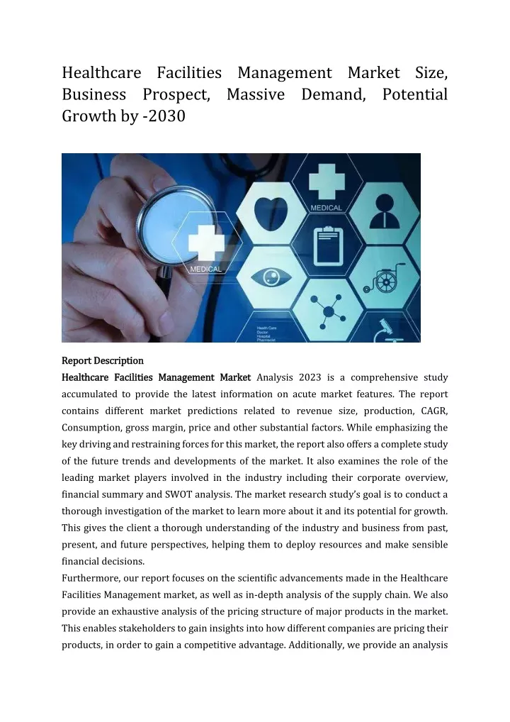 healthcare facilities management market size