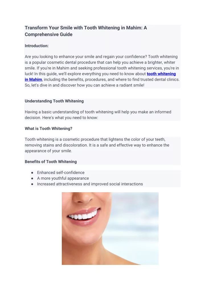 transform your smile with tooth whitening