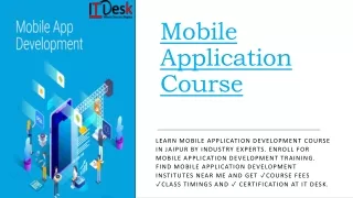 Mobile Application Course