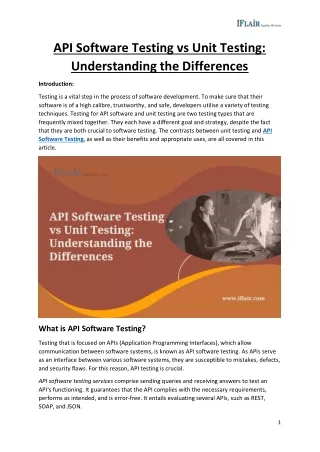api software testing vs unit testing
