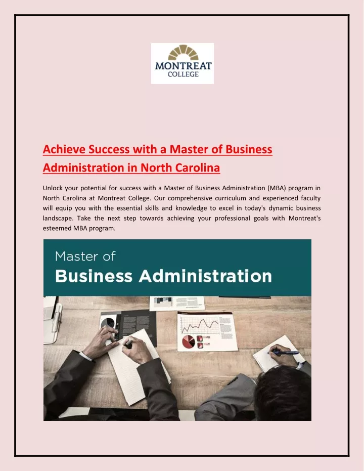 achieve success with a master of business