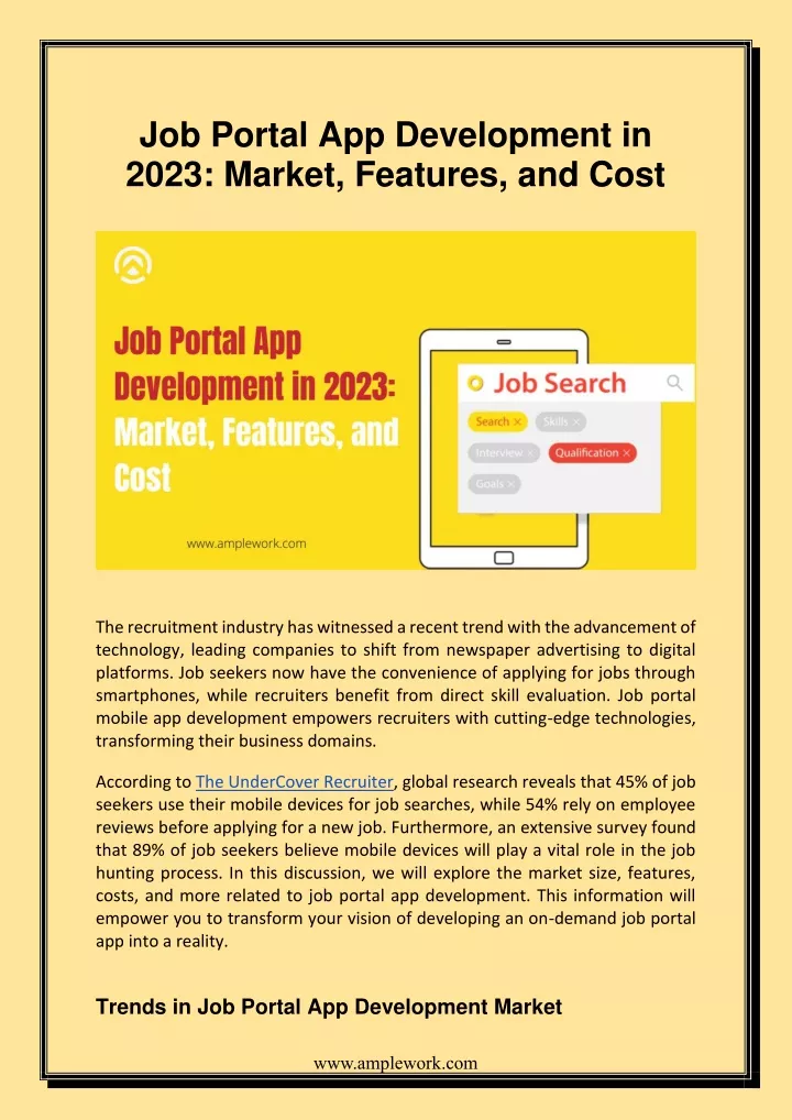 job portal app development in 2023 market