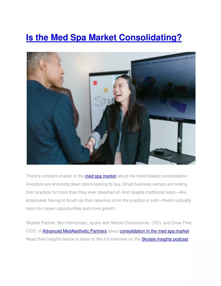 is the med spa market consolidating
