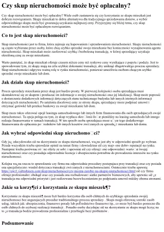 Czy skup nieruchomości może być opłacalny?