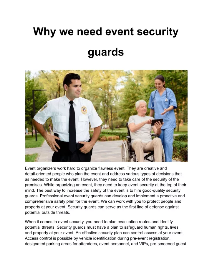 why we need event security