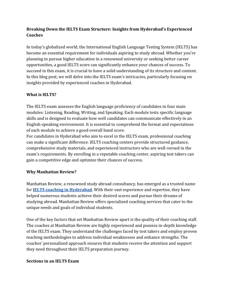 breaking down the ielts exam structure insights