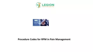 Procedure Codes for RPM in Pain Management