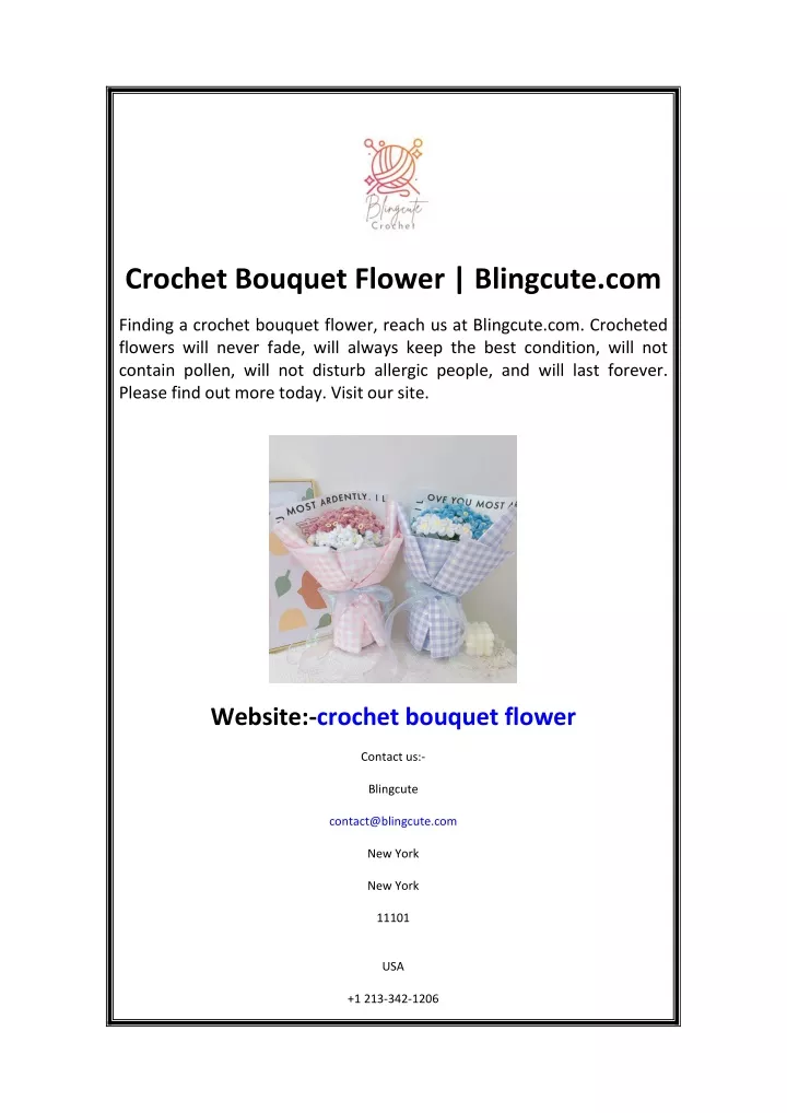 crochet bouquet flower blingcute com