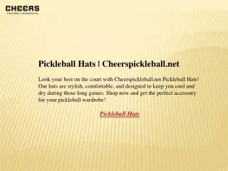 Pickleball Hats  Cheerspickleball.net
