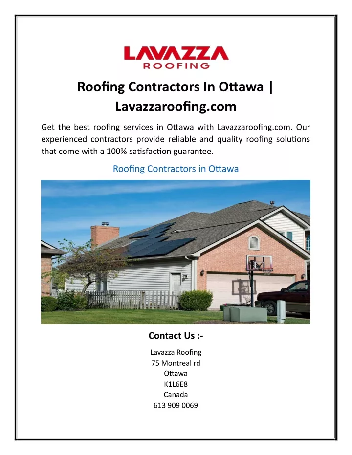 roofing contractors in ottawa lavazzaroofing com