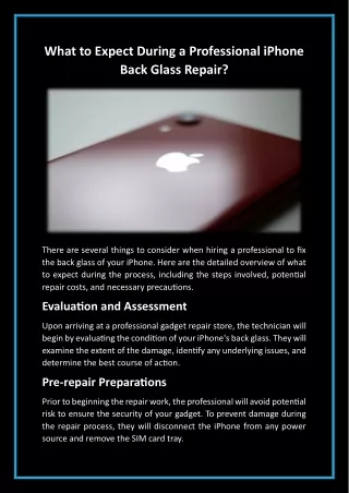 What to Expect During a Professional iPhone Back Glass Repair?