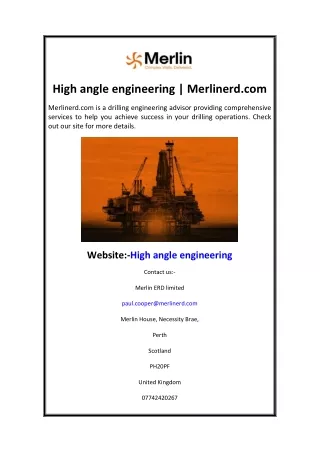 high angle engineering merlinerd com
