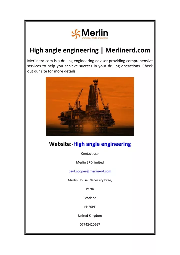 high angle engineering merlinerd com