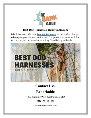 Best Dog Harnesses  Rebarkable