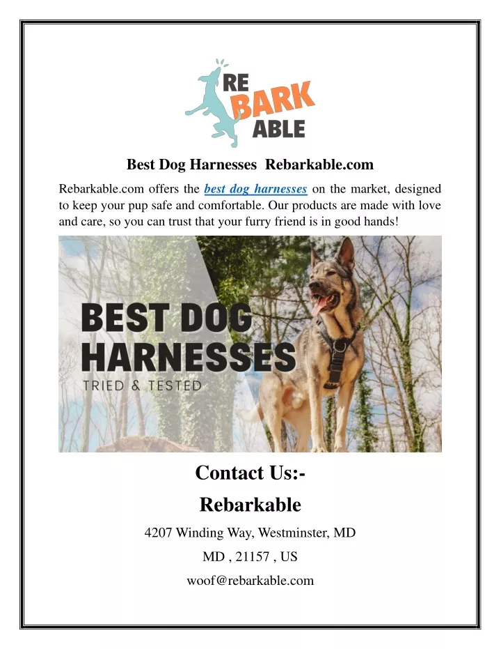 best dog harnesses rebarkable com