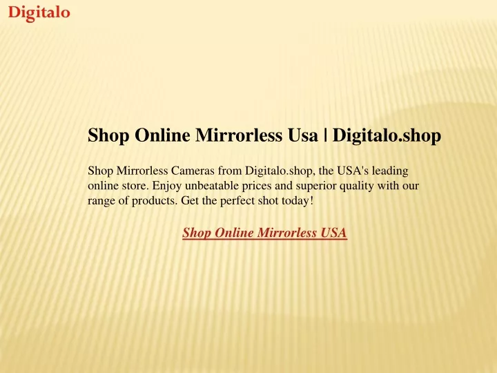 shop online mirrorless usa digitalo shop shop