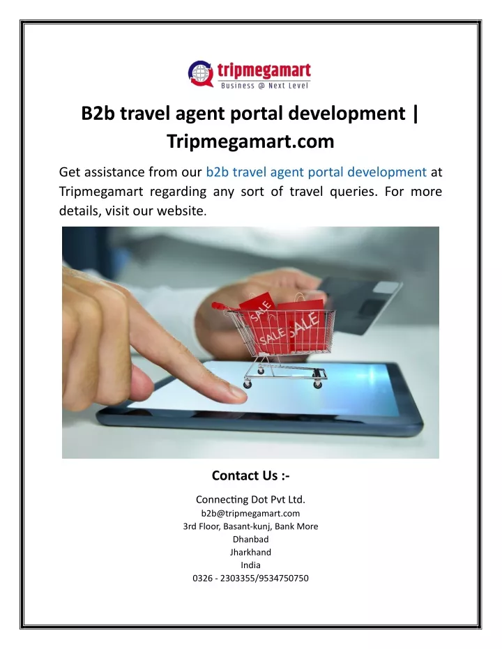 b2b travel agent portal development tripmegamart