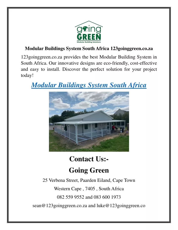 modular buildings system south africa