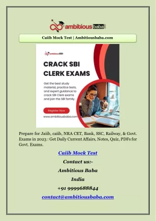 Caiib Mock Test | Ambitiousbaba.com