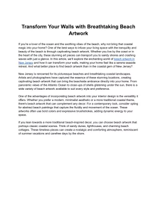 transform your walls with breathtaking beach