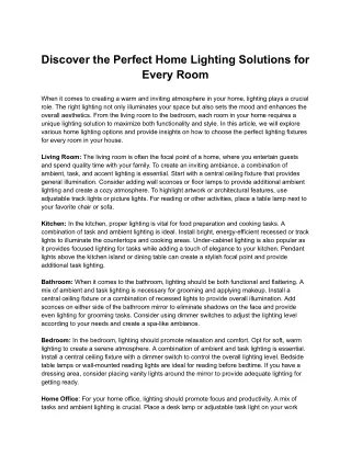 discover the perfect home lighting solutions