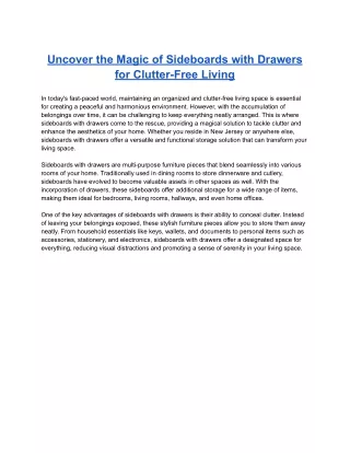 uncover the magic of sideboards with drawers