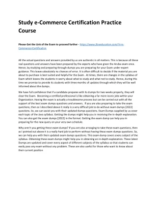 study e commerce certification practice course