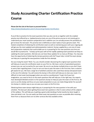 study accounting charter certification practice