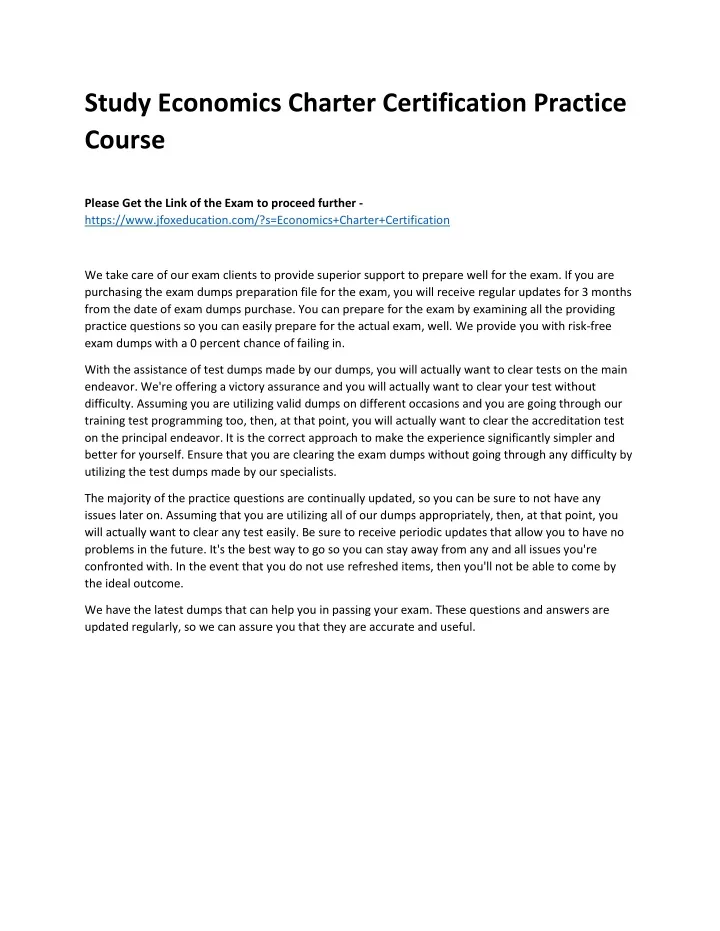 study economics charter certification practice