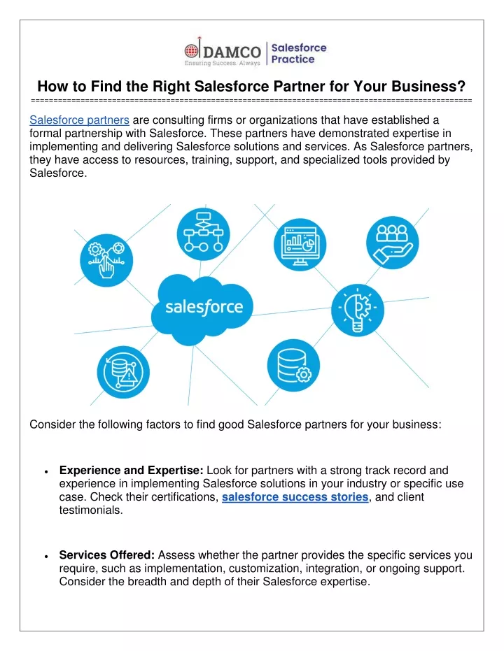 how to find the right salesforce partner for your