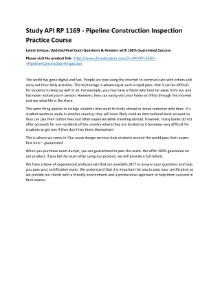 study api rp 1169 pipeline construction