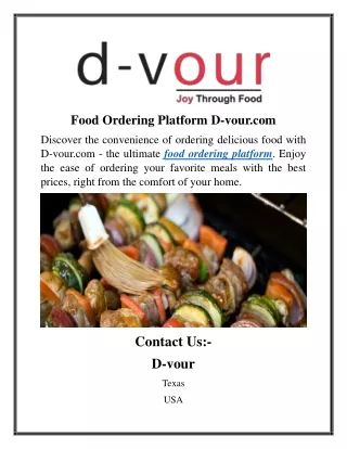 Food Ordering Platform D-vour