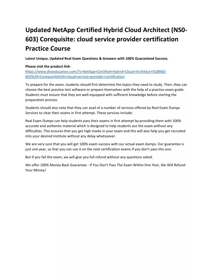 updated netapp certified hybrid cloud architect