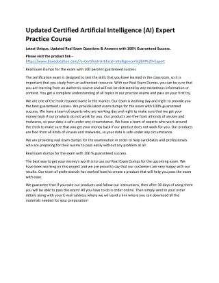 updated certified artificial intelligence