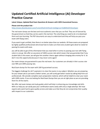 updated certified artificial intelligence