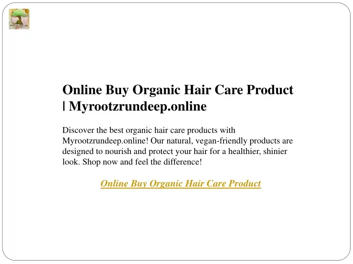 online buy organic hair care product