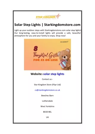 Solar Step Lights  Starkingdomstore.com