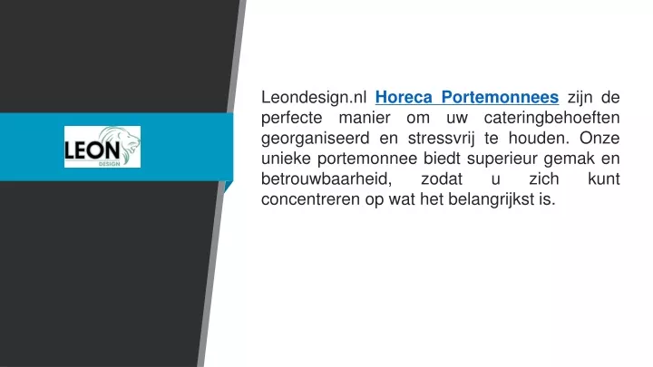 leondesign nl horeca portemonnees zijn