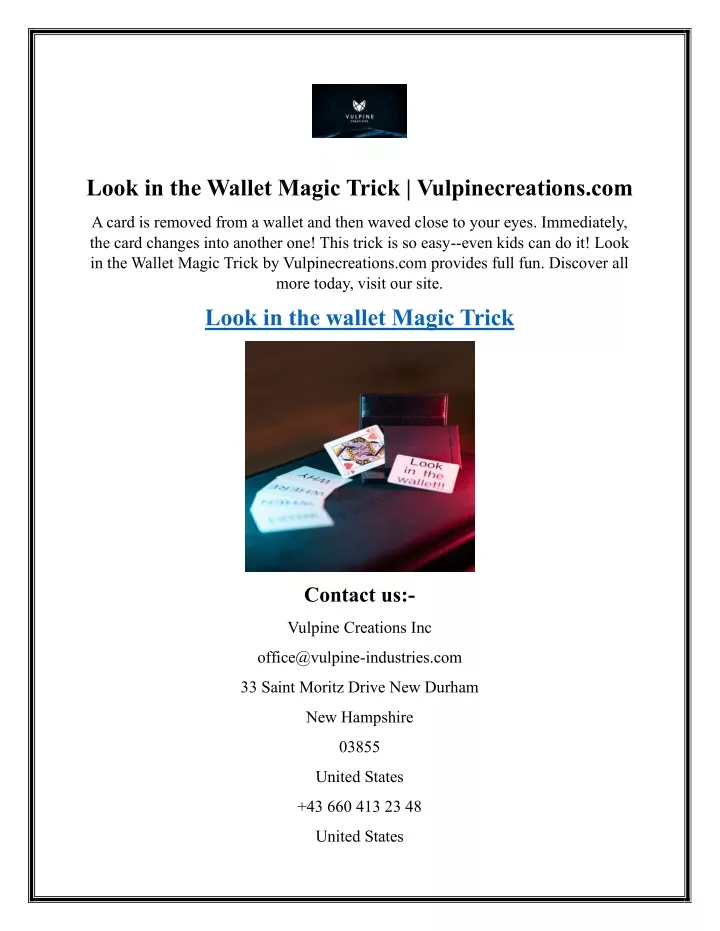 look in the wallet magic trick vulpinecreations