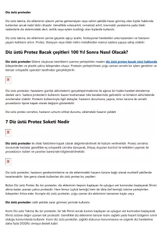 Diz üstü Protez çeşitleri Bundan 1 Yıl Sonra Nerede Olacak?