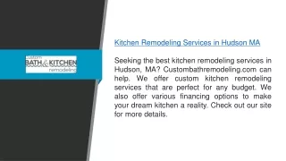 Kitchen Remodeling Services In Hudson Ma  Custombathremodeling.com