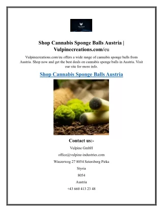 Shop Cannabis Sponge Balls Austria  Vulpinecreations.com eu